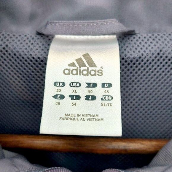 VTG Y2K Adidas CLIMALITE Track Jacket Windbreaker Full Zip Gray Blue AV1001 - XL - Picture 8 of 13